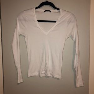 BRANDY MELVILLE ⚡️ white ribbed vneck